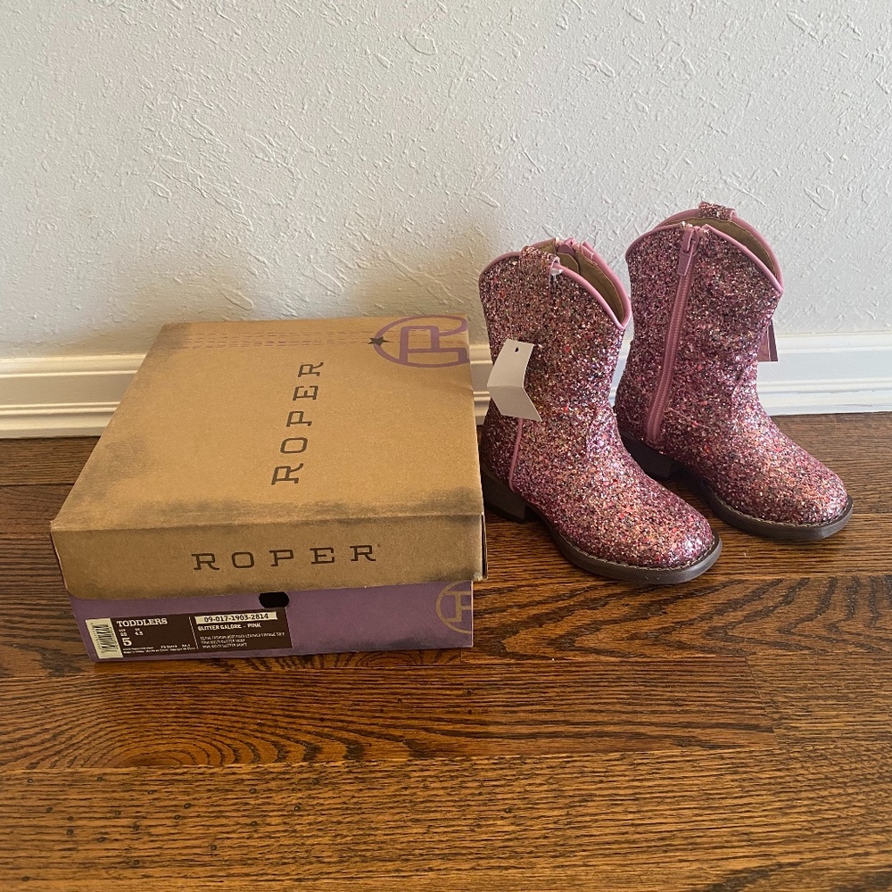 ROPER Toddler-Girls' Glitter Galore Western Boot Square Toe Size 5